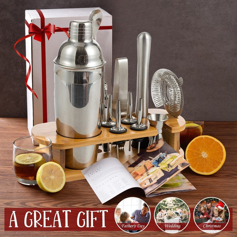 Cocktail Shaker Set Bartender Kit with Stand Bar Tool Set Drink Mixer Set Barten6