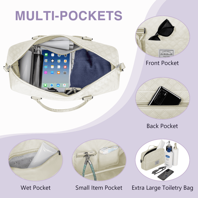 Weekender Bags for Women, Travel Duffel Bags with Shoe Compartment, Personal Ite6