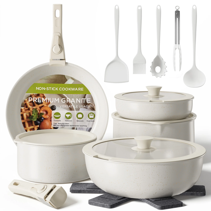 20Pcs Pots and Pans Set Nonstick, Kitchen Ceramic Cookware Set for RV and Campin10