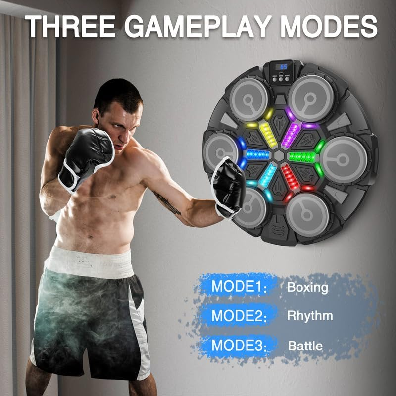 Wall Mounted Music Boxing Machine Bluetooth Punching Pad Kids Adults1