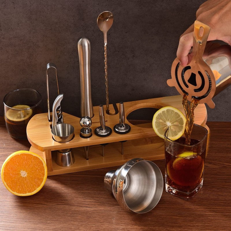 Cocktail Shaker Set Bartender Kit with Stand Bar Tool Set Drink Mixer Set Barten5