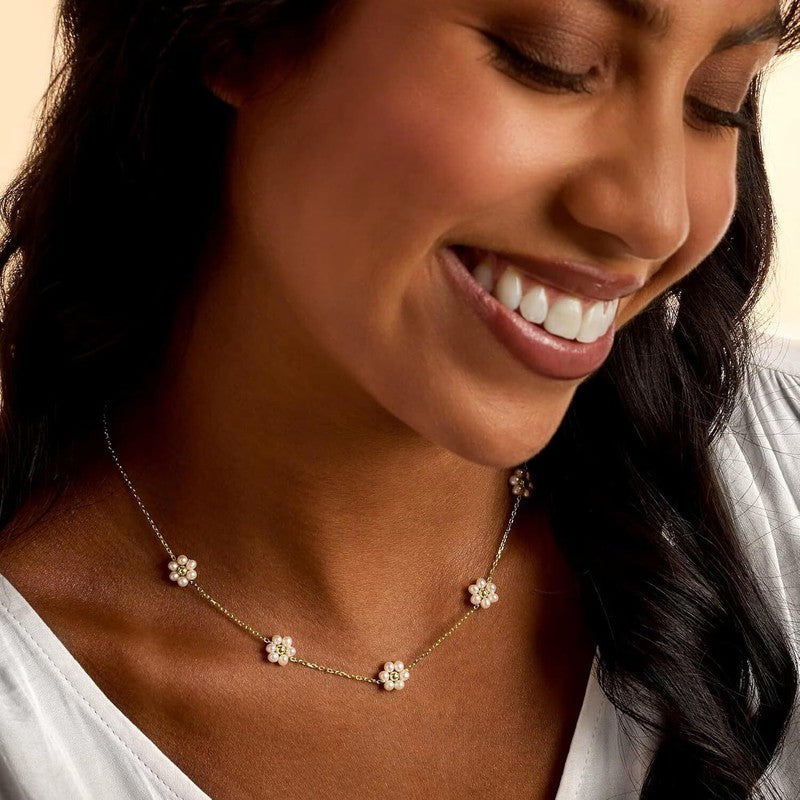 Pearl Necklace for Women, Gold Plated Stainless Steel1