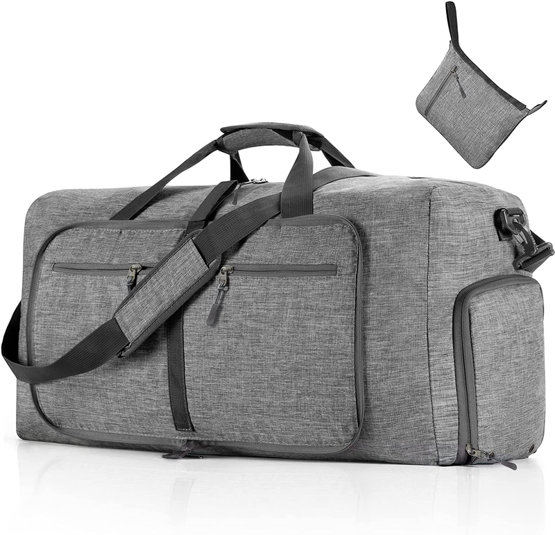 65L/85L/115L Foldable Travel Duffle Bag, Lightweight Checked Luggage with Shoe C10