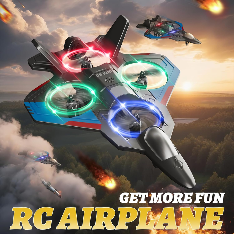 Foam RC Plane Fighter Jet w/ 3 Batteries 360° Flip Easy Fly Beginner Toy5