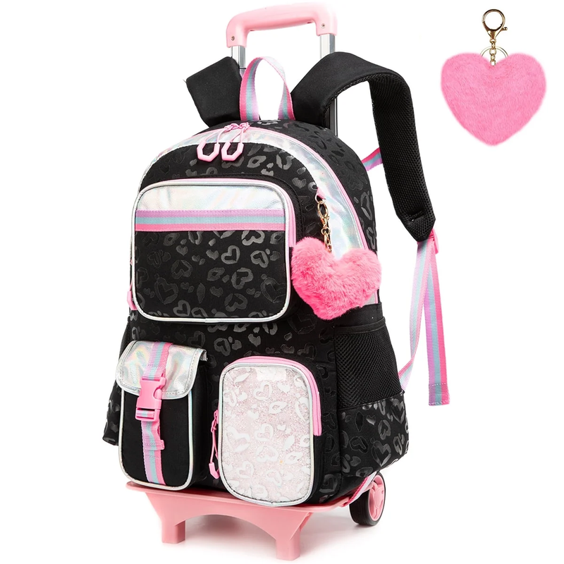 Rolling Backpack for Girls with Wheels,Wheeled School Bags for Elementary Studen8