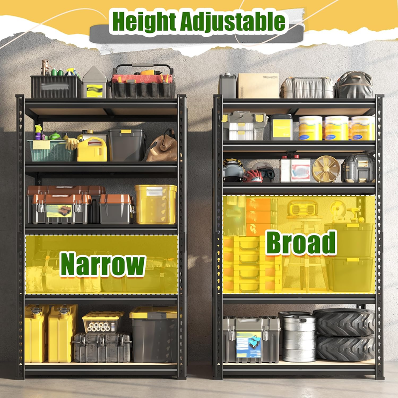 2010LBS Garage Shelving Unit, Heavy Duty Storage Shelves, Adjustable 5 Tier Util4