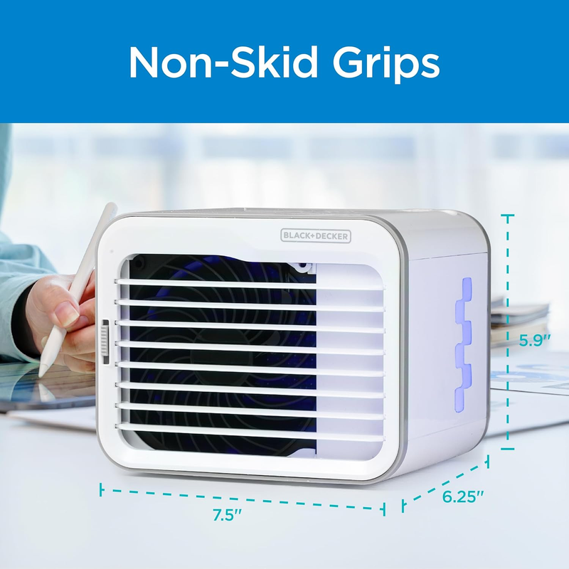 Desktop Air Cooler BDMC10 Personal Portable 3 Speed Evaporative Fan White/Gray6