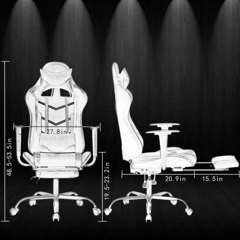 Ergonomic Gaming Chair with Footrest & Lumbar Support - Red High Back Chair2