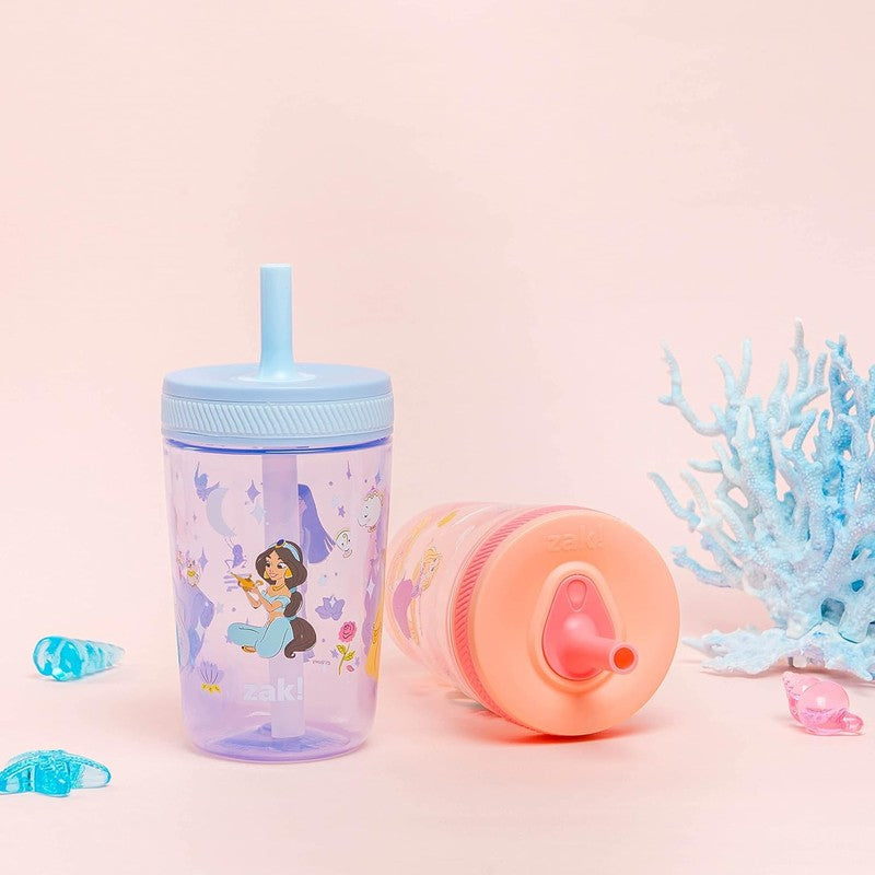 2 Pack Princess Toddler Cups, 15Oz Leak Proof Sippy Cups for Travel/Home8