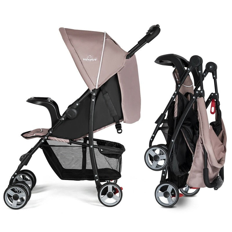 Foldable Lightweight Baby Stroller, Travel Pushchair for 0-36M, 13 Lbs, Coffee8