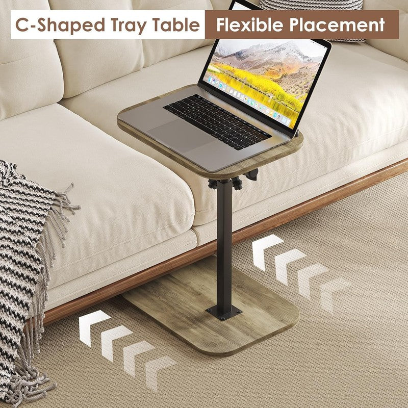 C-Shaped Sofa Arm Side Table TV Tray Small End Table Grey3