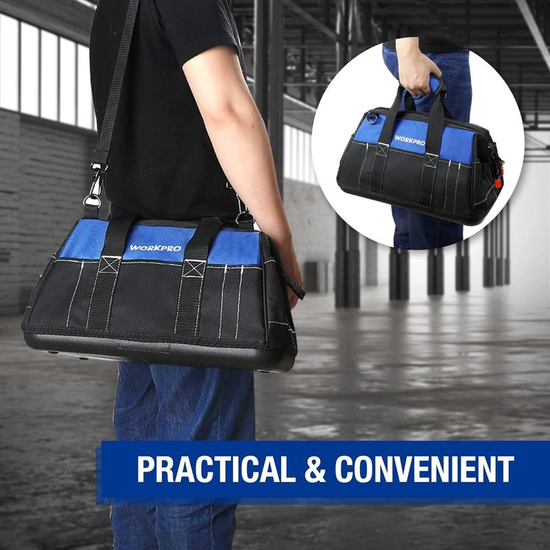 16-Inch Wide Mouth Tool Bag with Water Proof Molded Base7