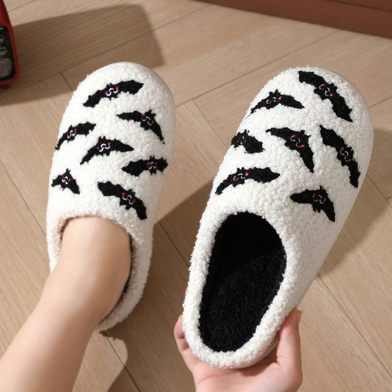 Cute Ghost Plush Halloween Slippers Comfy Warm Slip On for Women Men1