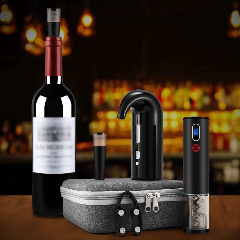 Wine Opener Christmas Day Gift Set with Electric Wine Bottle Opener, Wine Decant4