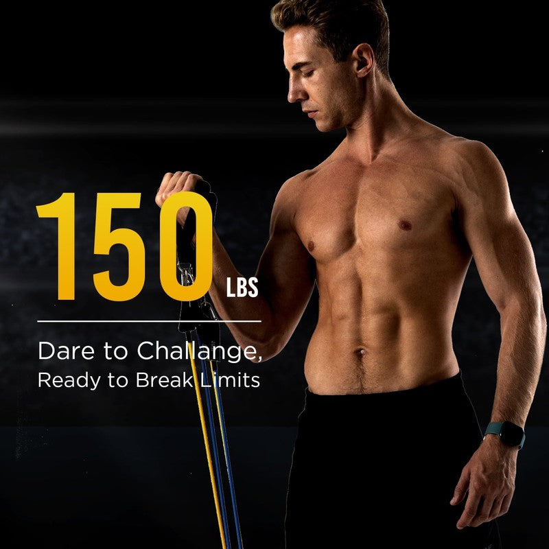 150Lb Resistance Bands Set with Door Anchor & Handles for Home Gym Fitness6
