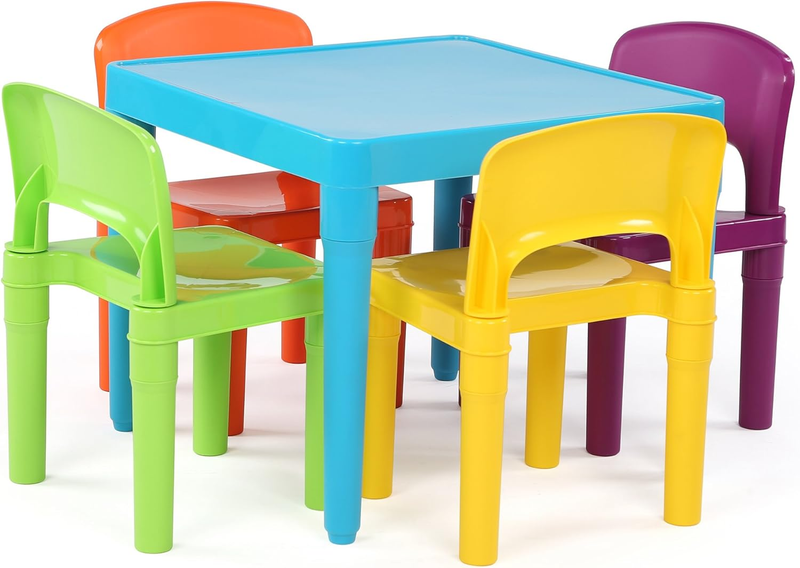 Tot Tutors Plastic Table and 4 Chairs Set   Aqua Blue6
