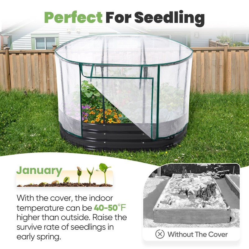 4X3X1 Ft Raised Garden Bed with Cover Galvanized Steel Metal Planter Garden Box 8