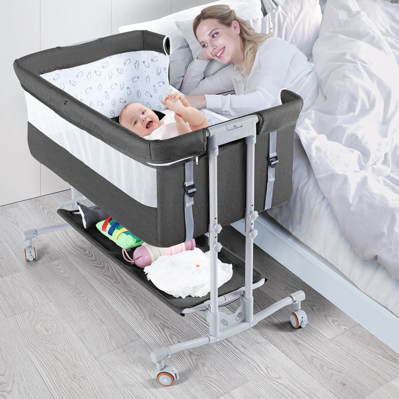 Baby Bassinet Bedside Sleeper Bassinet for 0 5 Months Baby Unisex (Dark Gray)10