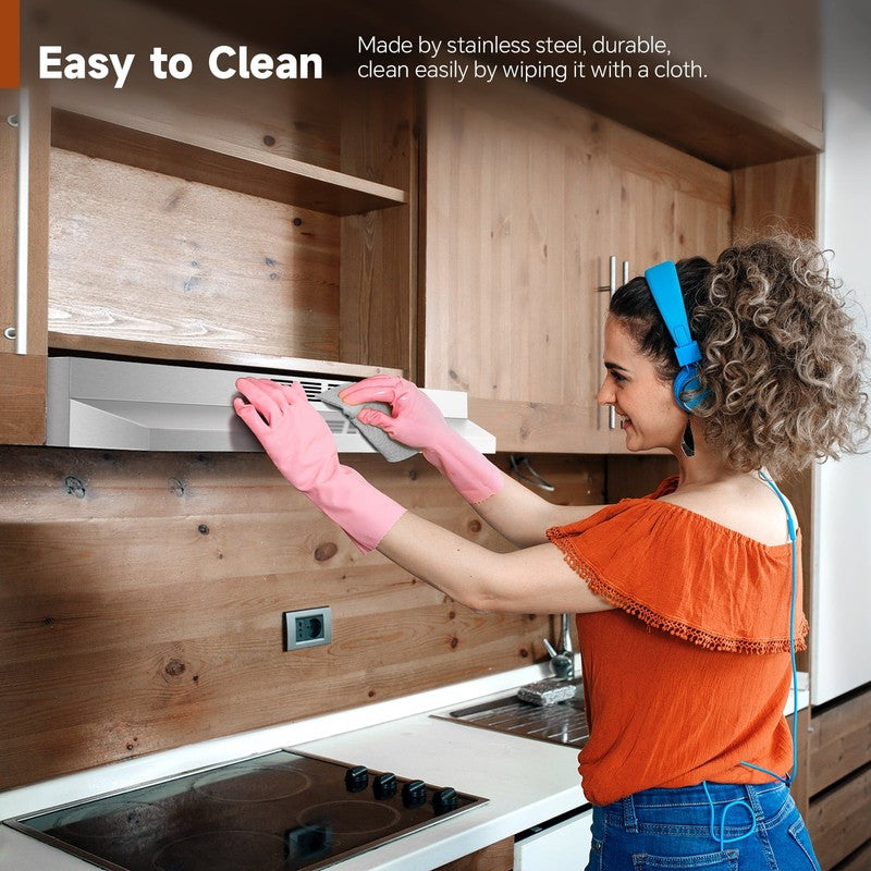 36" Convertible Under Cabinet Range Hood LED Light Dishwasher-Safe Filter4