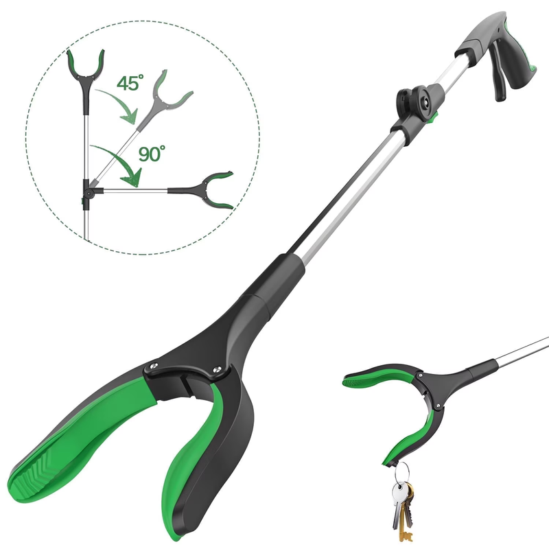 32in Reacher Grabber Tool Trash Claw Aluminum Pickup Assist Green0