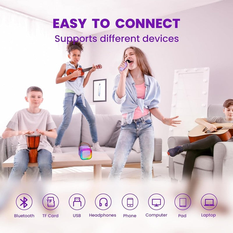 Mini Karaoke Machine for Kids, 2025 Toys Portable MP3 Player w/ 2 Wireless Mics7