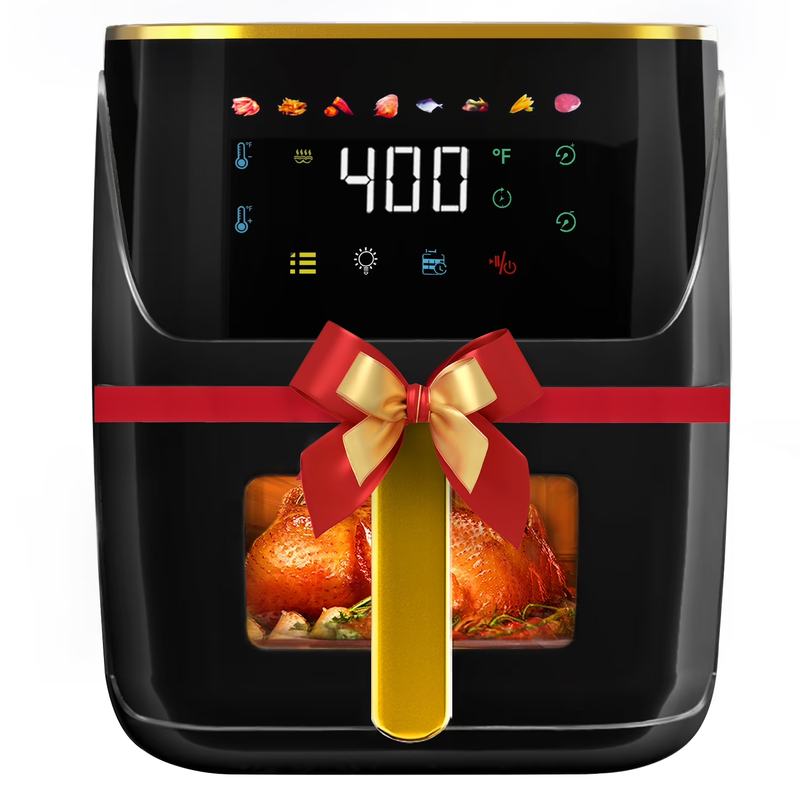8.5QT Air Fryer 8 in 1 Touch Screen Visible Window 1750W Black8