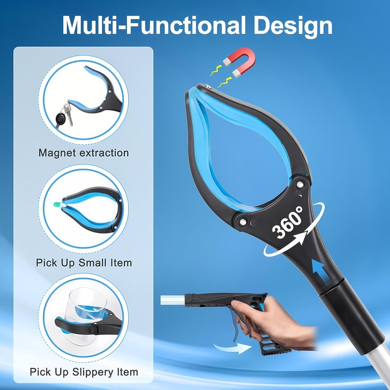 Grabber Reacher Tool - 32” Extra Long Foldable Gripper and Reaching Tool - Heavy3