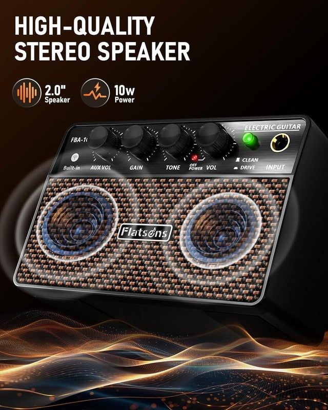FBA-10 Mini Guitar Amp, 10W Electric Amplifier USB-C Rechargeable Portable2