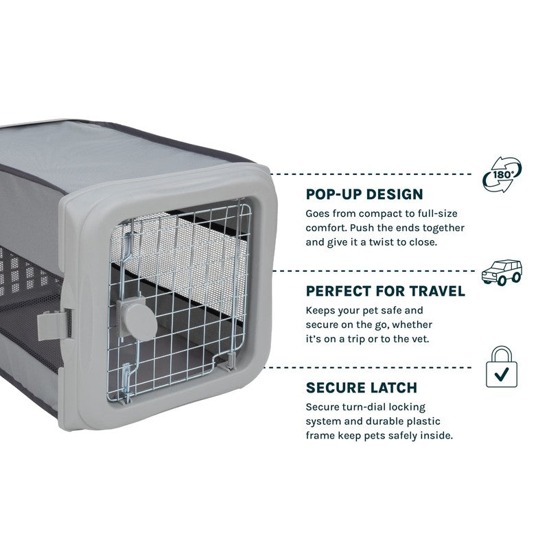 Sport Pet Designs 22.5-Inch Collapsible Pop-Up Dog Kennel, Gray, Small4