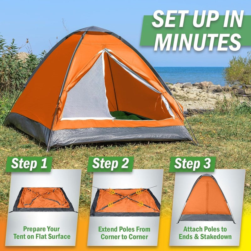2 Person Camping Tent with Rain Fly and Carrying Bag   Lightweight Outdoor Pop u6