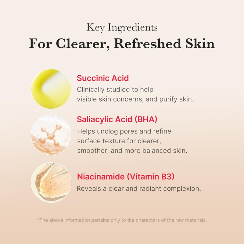 Red Succinic Acid Toner Pads AHA BHA Niacinamide Facial Peeling Pads 702