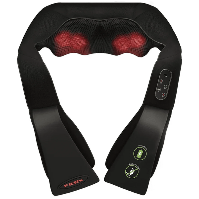 Cordless Shiatsu Neck & Back Massager with Heat – USB Rechargeable Shoulder 0
