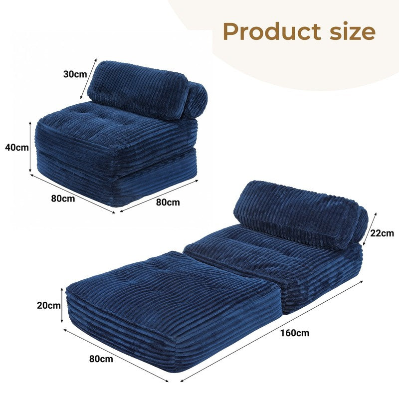Single Corduroy Convertible Sleeper Sofa   Folding, Pillow Included, Back Suppor6