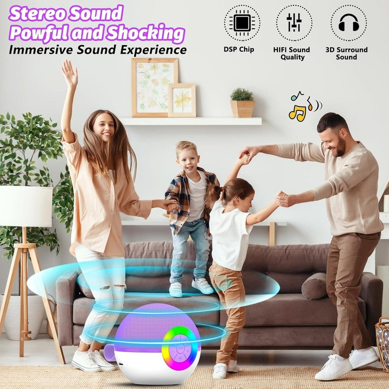 Portable Mini Karaoke Machine with Bluetooth & LED Light for Kids (Purple)1