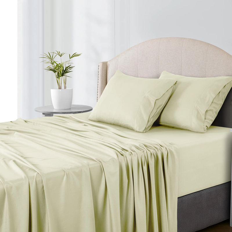 Rayon from Bamboo Blend Sheets Queen Size - 4 Piece Deep Pocket Bed Sheets Set, 4