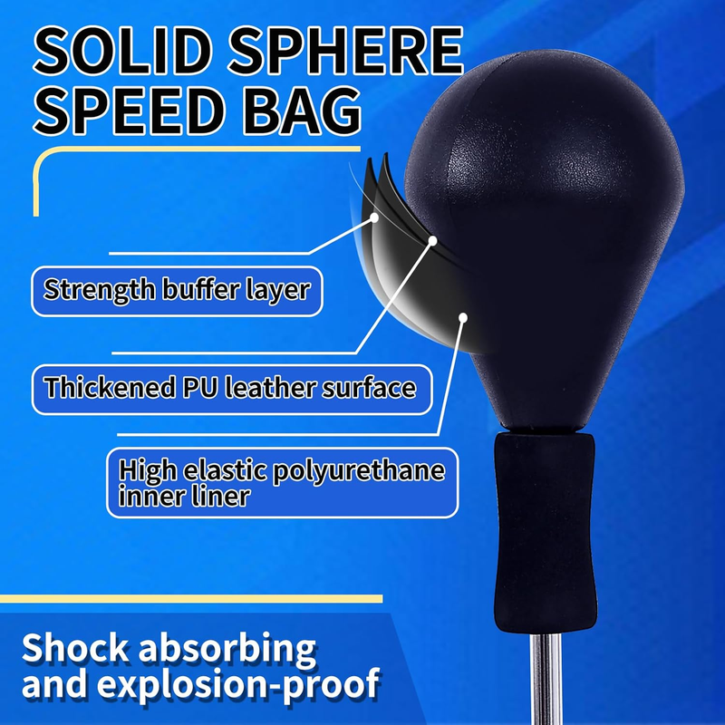 Punching Bag w Stand Fast Rebound Adjustable Height Boxing Training Fit3