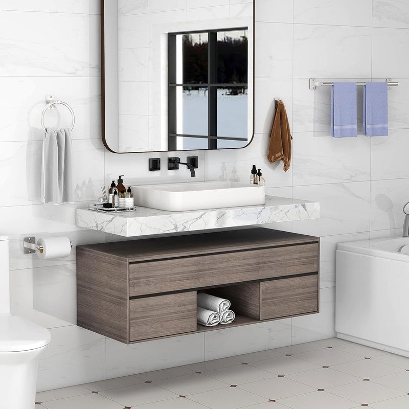 Brushed Nickel Bathroom Accessories Set, 10 Pieces Bathroom Hardware Set, 24 Inc5