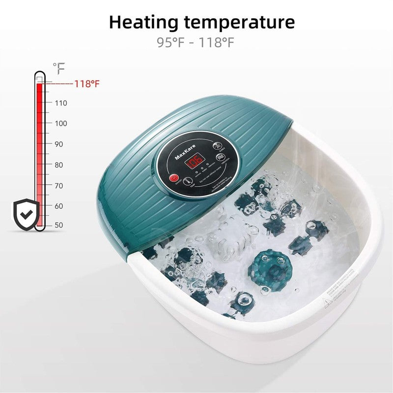 Foot Spa Bath Massager with Heat, Bubbles & Vibration – Green for Relaxation5