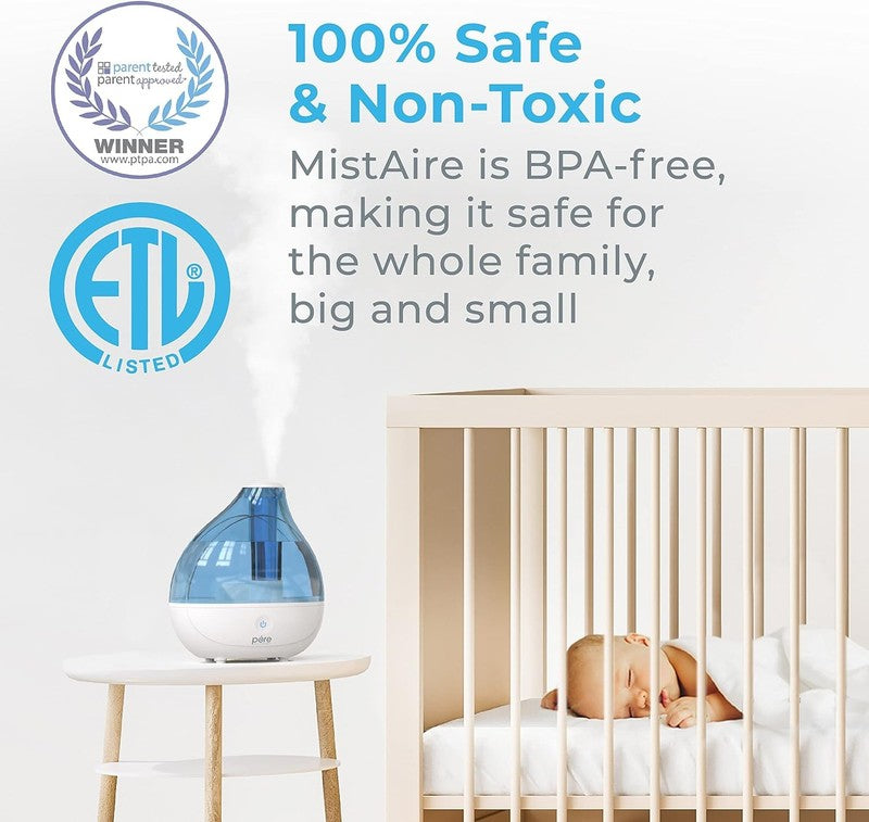 Mistaire Cool Mist Humidifier Quiet 25H for Bedroom Nursery Office Plants3