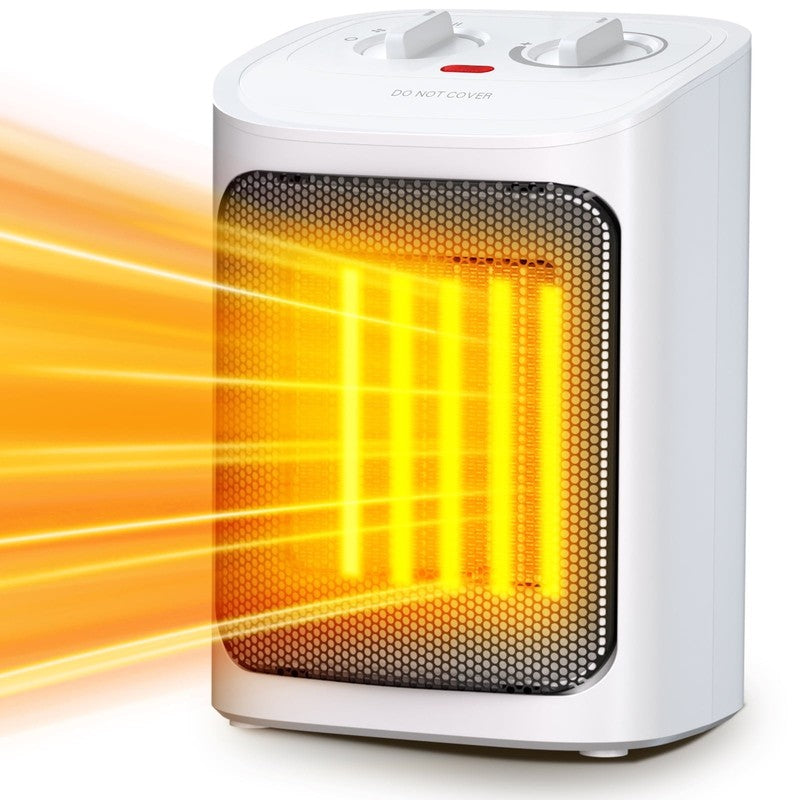 750W/1500W Ceramic Space Heater, 2S Heat, Small, Safe, for Indoor Use, White7