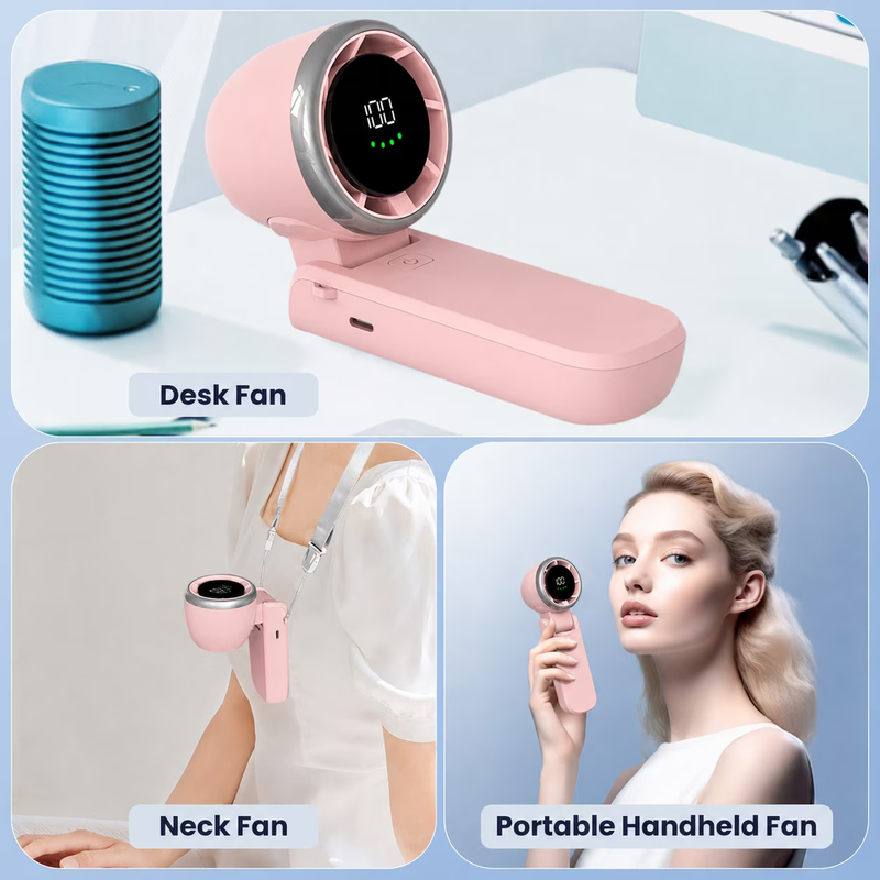 Portable Fan, 15H 100 Speeds 3600Mah Small Fan for Indoor Outdoor Gifts for Wome3