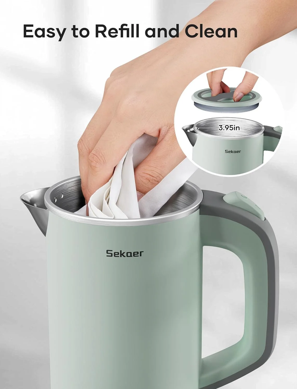Mini Electric Kettle 0.8L Stainless Steel Travel Tea Kettle Auto Shut-Off3