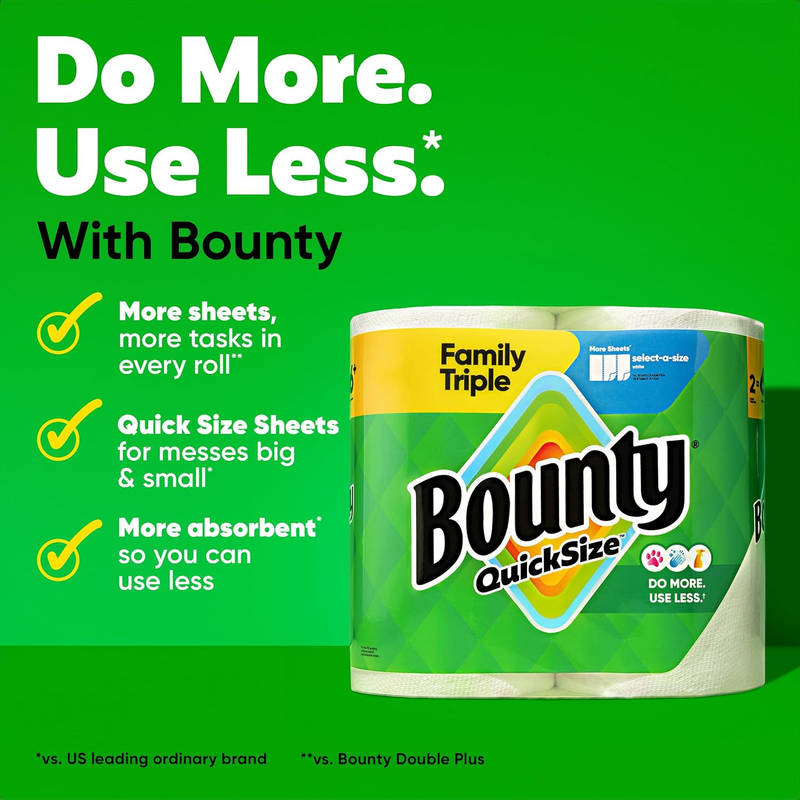 Quick Size Paper Towels White 8 Family Triple Rolls = 27 Regular Rolls1