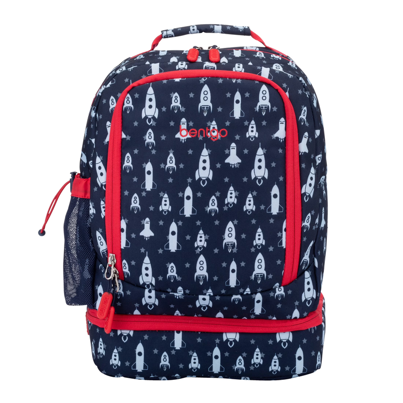 Kids Prints 2 In 1 Backpack & Insulated Lunch Bag   Blue Rocket7