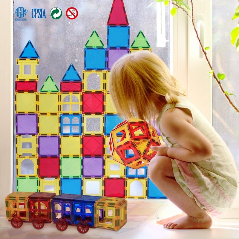 Magnetic Tiles Toys for Kids Preschool Learning, Magnetic Blocks Sensory Montess7