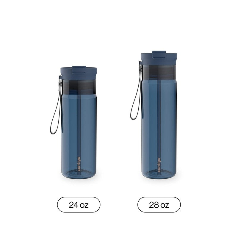 28oz DualSip Leakproof Water Bottle Tumbler Straw Carry Strap Blue4