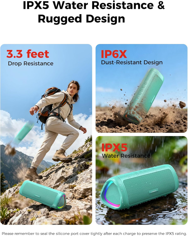 Portable Bluetooth Speaker 20W Wireless IPX5 Waterproof 24H Playtime3