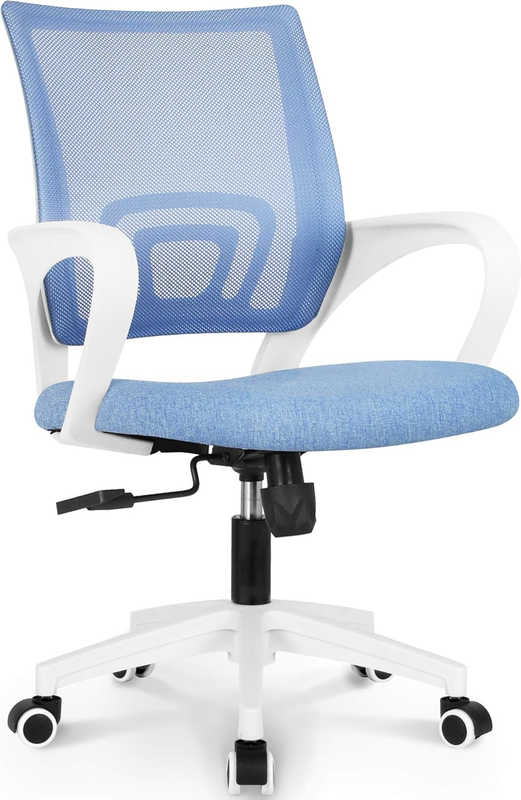 Mesh Office Desk Chair Ergonomic Mid Back Lumbar Support Sky Blue0