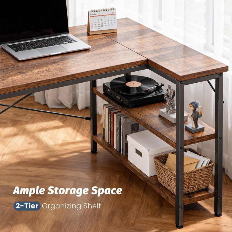 L Shaped Computer Desk, 47 Inch Corner Desk Gaming Table Writing Study Workstati7