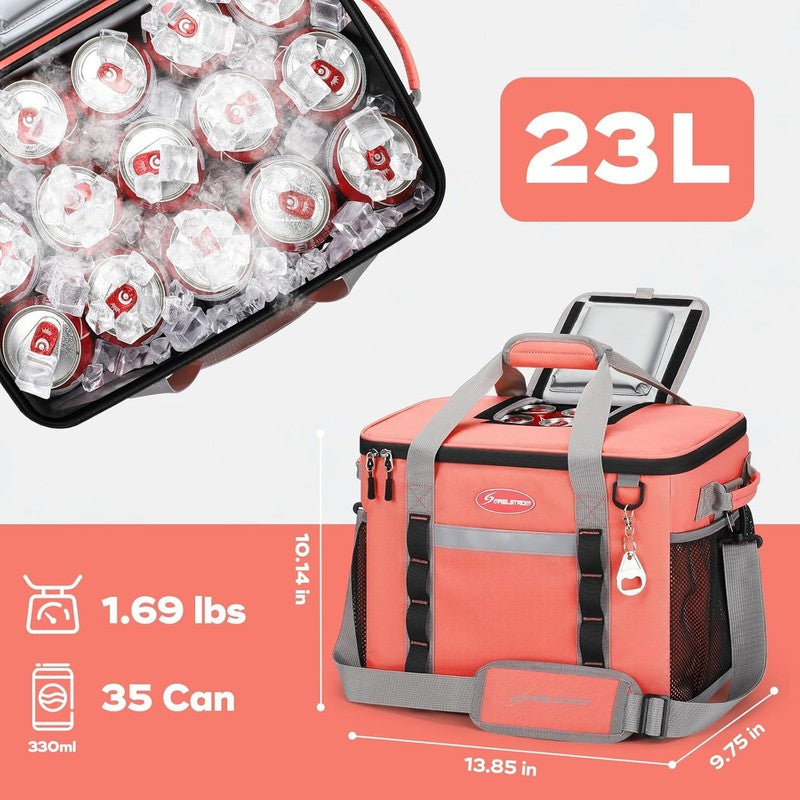 Collapsible Soft Cooler Bag 35 Cans Leakproof Beach Camping Cooler4